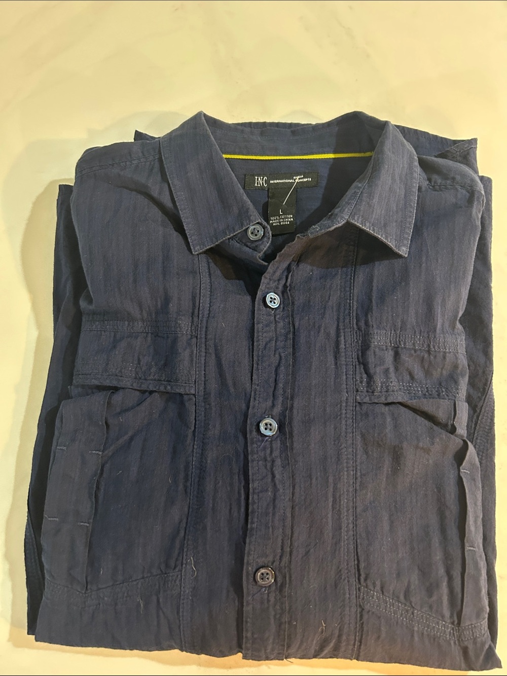 INC International Concepts Men's Dark Navy Lightweight Button-Front Jacket